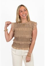 21Jewelz Strakke top met structuur - donker beige