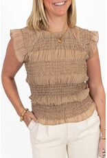 21Jewelz Strakke top met structuur - donker beige