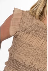 21Jewelz Strakke top met structuur - donker beige
