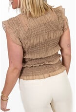 21Jewelz Strakke top met structuur - donker beige