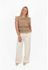 21Jewelz Strakke top met structuur - donker beige