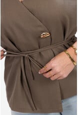 21Jewelz Overslag blazer met korte mouwen - taupe