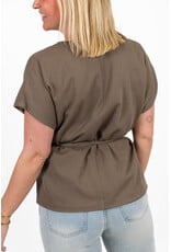 21Jewelz Overslag blazer met korte mouwen - taupe
