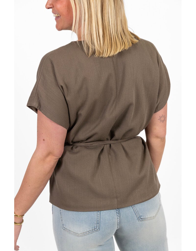 21Jewelz Overslag blazer met korte mouwen - taupe