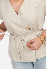 21Jewelz Overslag blazer met korte mouwen - beige