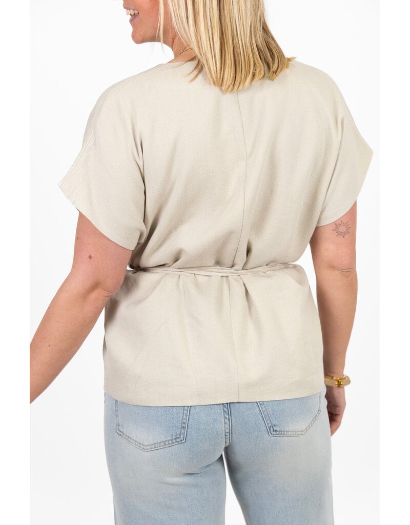 21Jewelz Overslag blazer met korte mouwen - beige