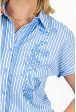 21Jewelz Gestreepte blouse met korte mouwen - blauw/wit