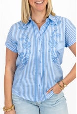 21Jewelz Gestreepte blouse met korte mouwen - blauw/wit