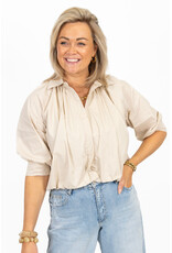 21Jewelz Effen blouse met driekwart pofmouw - beige