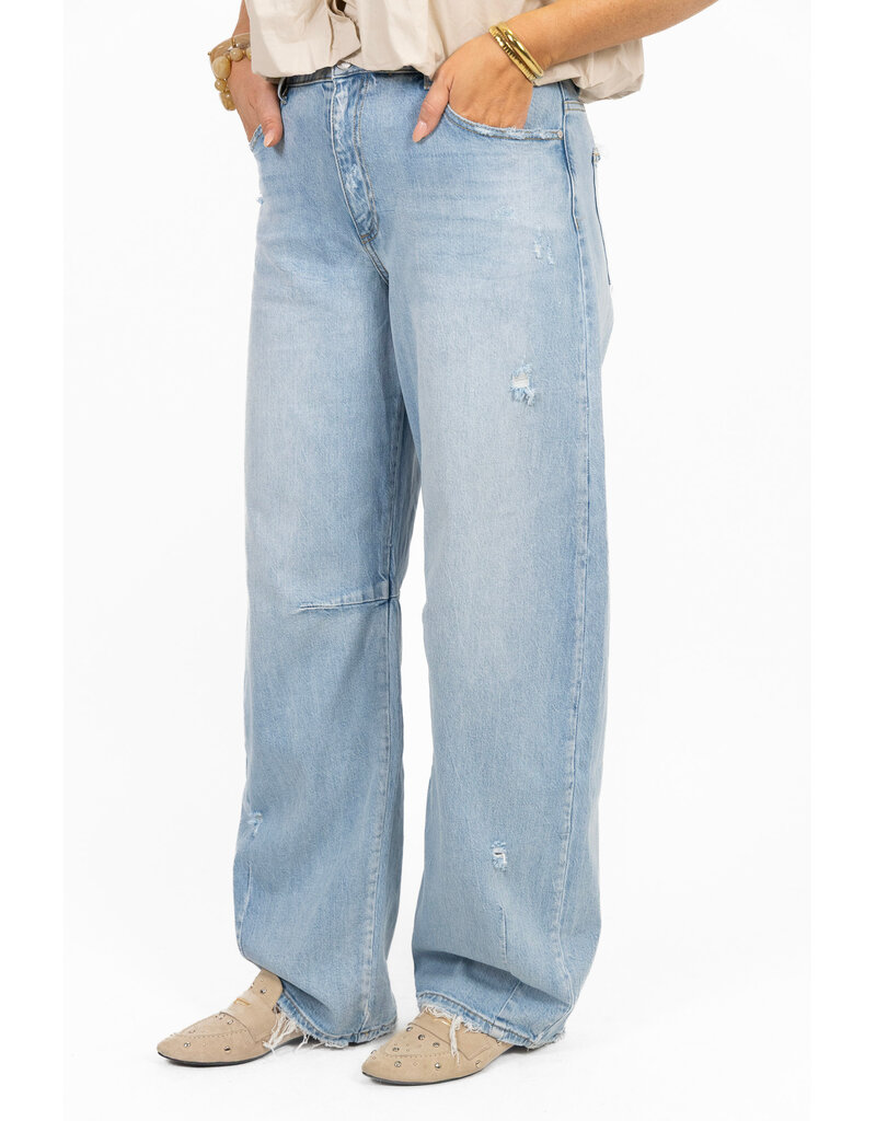 21Jewelz Barrel jeans met rafels - blauw