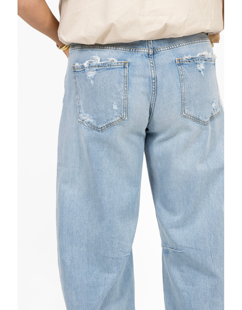 21Jewelz Barrel jeans met rafels - blauw