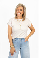 21Jewelz Basic truitje met opgerolde mouwtjes - ecru