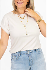 21Jewelz Basic truitje met opgerolde mouwtjes - ecru