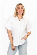 21Jewelz Effen blouse met korte pofmouw - wit