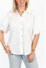 21Jewelz Effen blouse met korte pofmouw - wit
