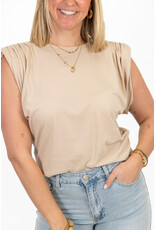 21Jewelz Basic shirt met schoudervulling - beige