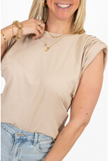 21Jewelz Basic shirt met schoudervulling - beige