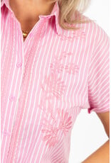 21Jewelz Gestreepte blouse met korte mouwen - roze/wit
