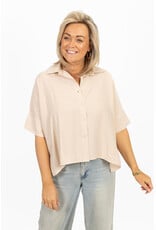 21Jewelz Losvallende blouse met korte mouwen - beige