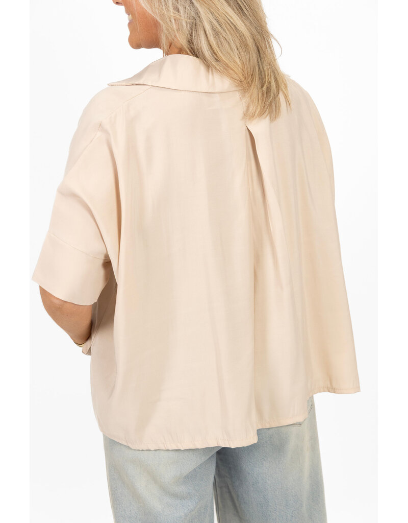 21Jewelz Losvallende blouse met korte mouwen - beige
