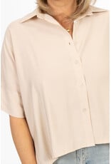 21Jewelz Losvallende blouse met korte mouwen - beige