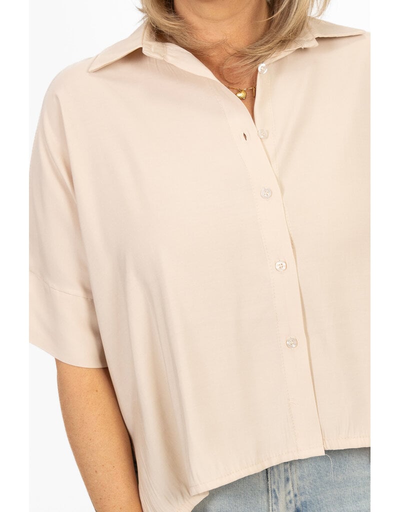 21Jewelz Losvallende blouse met korte mouwen - beige