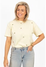 21Jewelz T-shirt met stud hartjes - geel