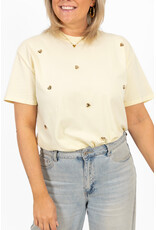 21Jewelz T-shirt met stud hartjes - geel