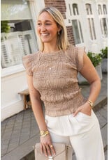 21Jewelz Strakke top met structuur - donker beige