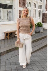 21Jewelz Strakke top met structuur - donker beige