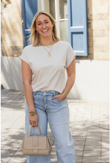 21Jewelz Basic truitje met opgerolde mouwtjes - ecru