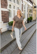 21Jewelz Overslag blazer met korte mouwen - taupe