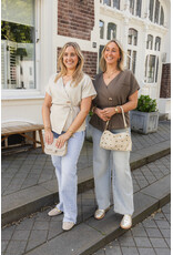 21Jewelz Overslag blazer met korte mouwen - taupe