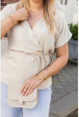 21Jewelz Overslag blazer met korte mouwen - beige