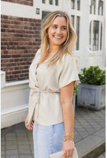 21Jewelz Overslag blazer met korte mouwen - beige