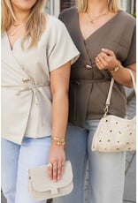 21Jewelz Overslag blazer met korte mouwen - beige
