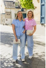 21Jewelz Gestreepte blouse met korte mouwen - blauw/wit