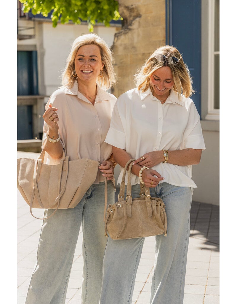 21Jewelz Losvallende blouse met korte mouwen - beige