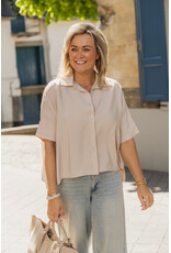 21Jewelz Losvallende blouse met korte mouwen - beige