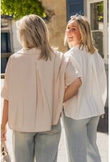 21Jewelz Losvallende blouse met korte mouwen - beige