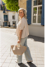 21Jewelz Losvallende blouse met korte mouwen - beige
