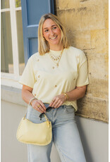21Jewelz T-shirt met stud hartjes - geel