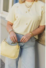 21Jewelz T-shirt met stud hartjes - geel