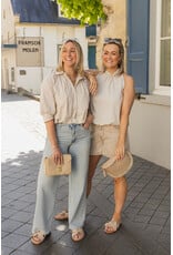 21Jewelz Effen blouse met driekwart pofmouw - beige
