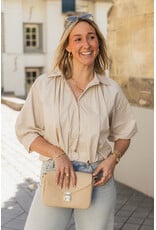21Jewelz Effen blouse met driekwart pofmouw - beige