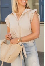 21Jewelz Blouse met knoopdetail & ruffles - beige