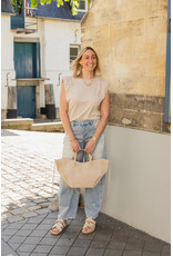 21Jewelz Basic shirt met schoudervulling - beige