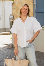 21Jewelz Effen blouse met korte pofmouw - wit