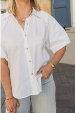 21Jewelz Effen blouse met korte pofmouw - wit