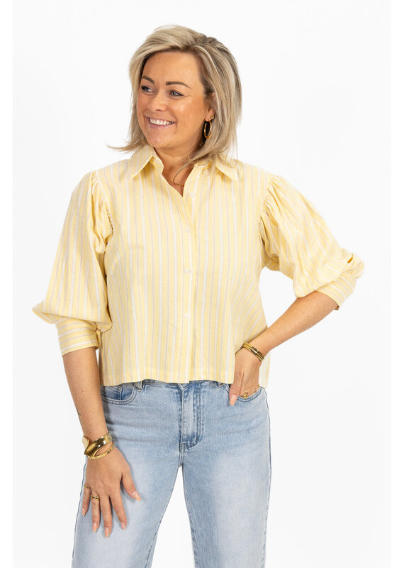 21Jewelz Blouse met meerkleurige streepjes - geel